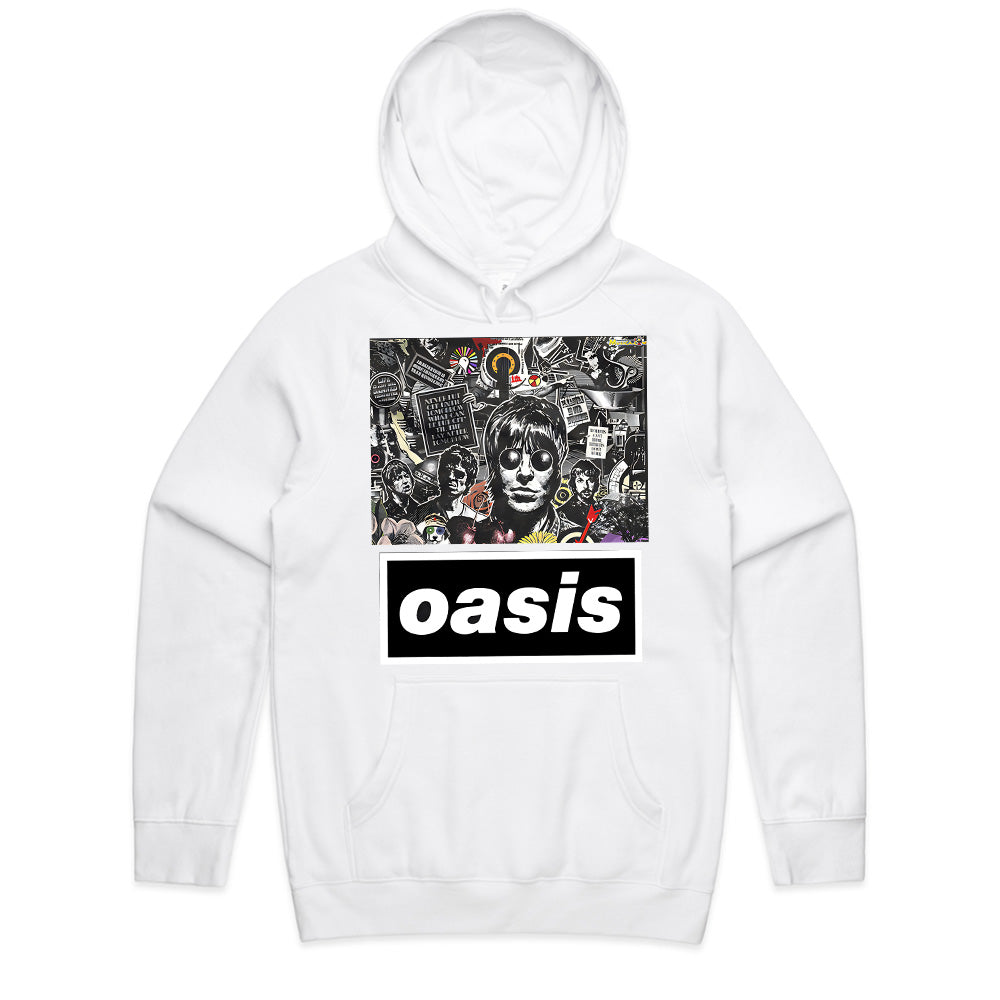 Oasis Psychedelic Collage T-Shirt – Britpop Legends Tribute