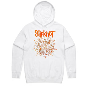 Slipknot Band Members Pentagram Wheel Graphic T-Shirt