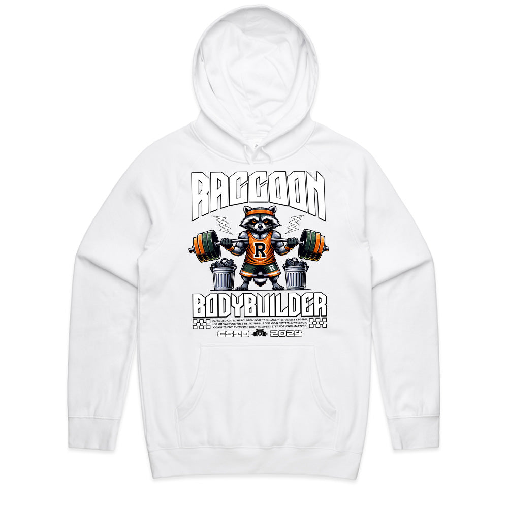 "Raccoon Bodybuilder" Gym T-Shirt – Bold & Fun Fitness Apparel for Weightlifters