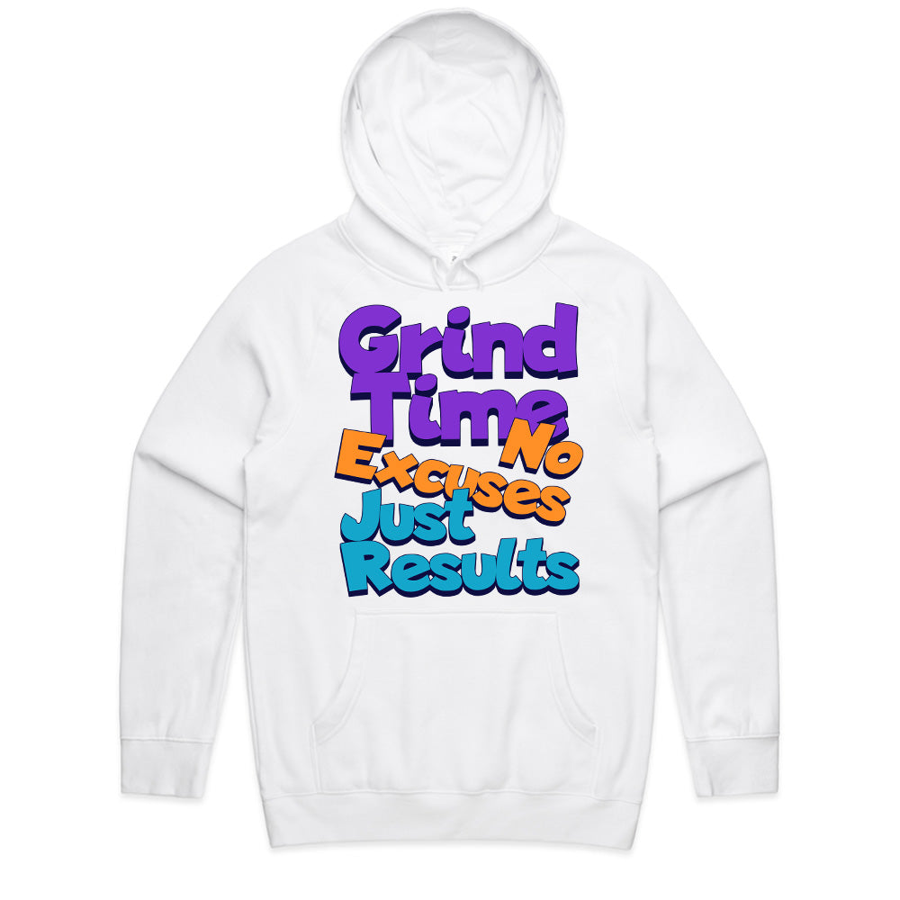 "Grind Time – No Excuses, Just Results" Motivational Gym T-Shirt