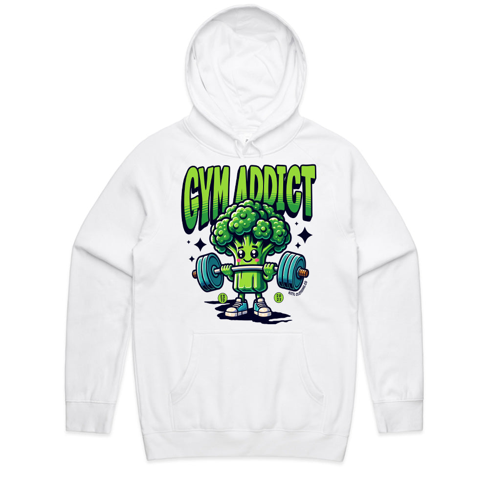 "Gym Addict" Cute Broccoli Workout T-Shirt – Fun & Motivational Fitness Tee