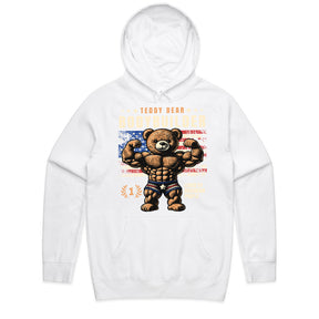 "Teddy Bear Bodybuilder" Patriotic Gym T-Shirt – Strength & Cuteness Combined