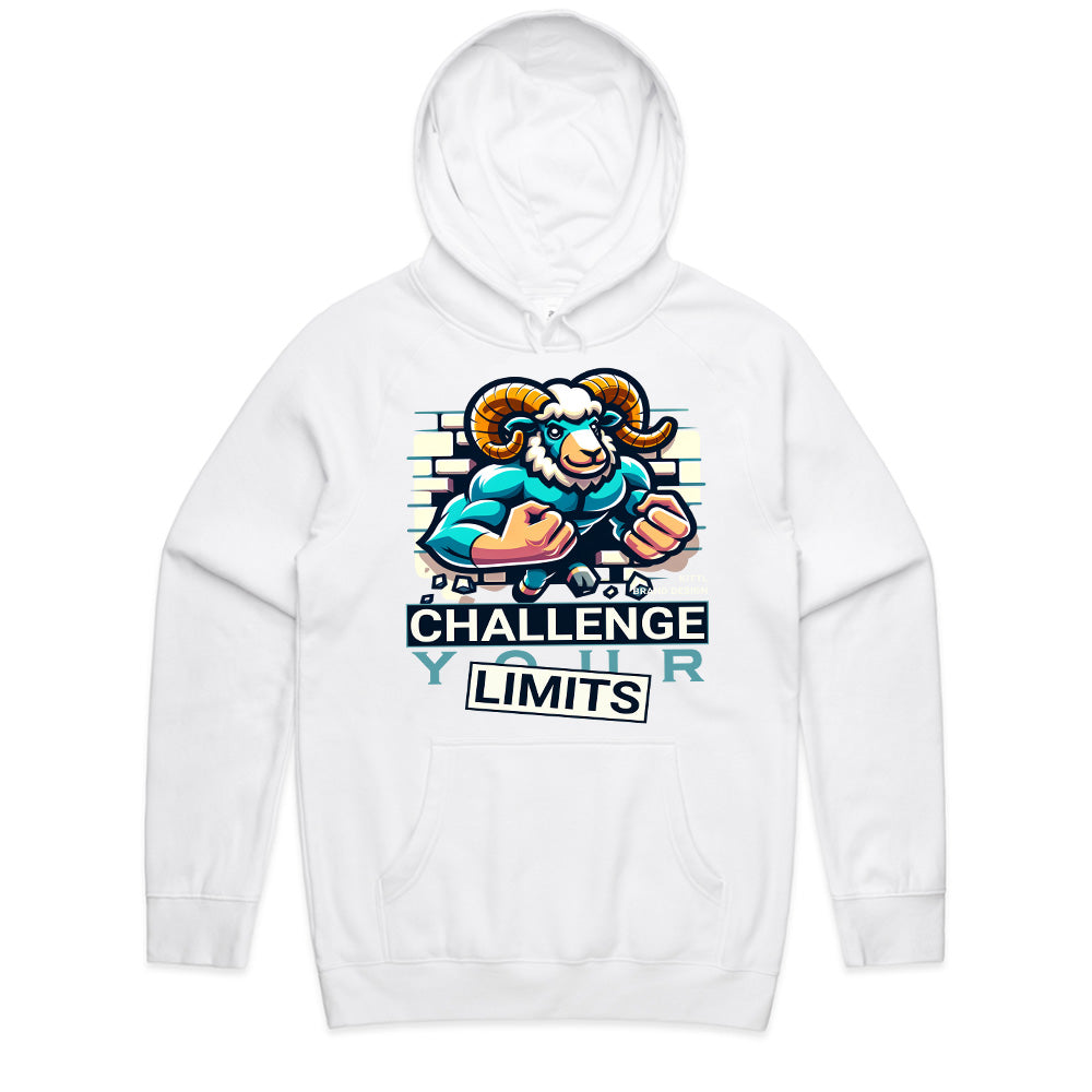 "Challenge Your Limits" Motivational Ram Gym T-Shirt – Break Through Barriers