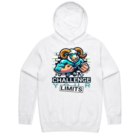 "Challenge Your Limits" Motivational Ram Gym T-Shirt – Break Through Barriers