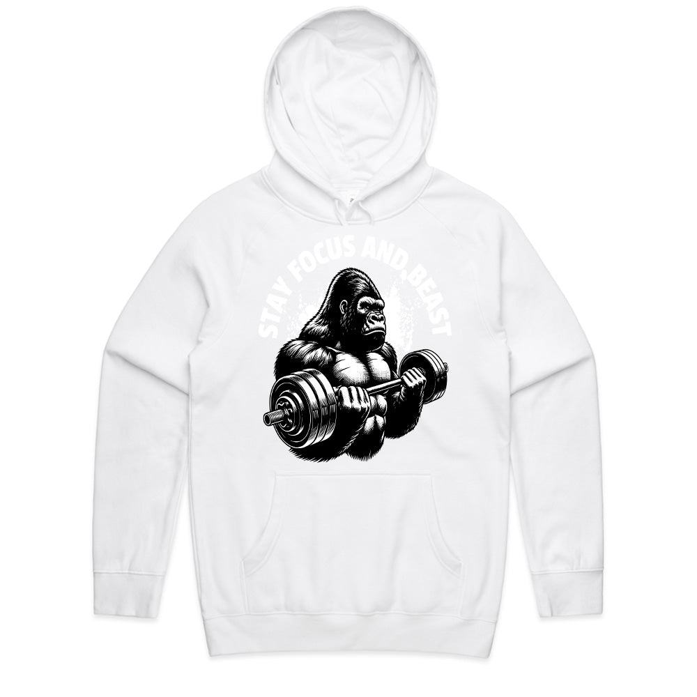 "Stay Focus and Beast" Gorilla Gym T-Shirt – Hardcore Fitness & Bodybuilding Tee