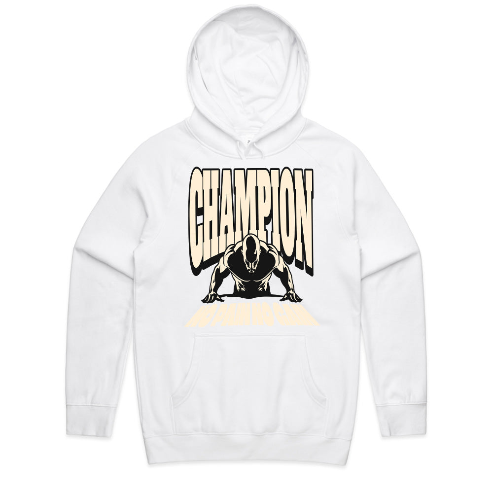 "Champion – No Pain No Gain" Motivational Gym T-Shirt – Train Like a Winner