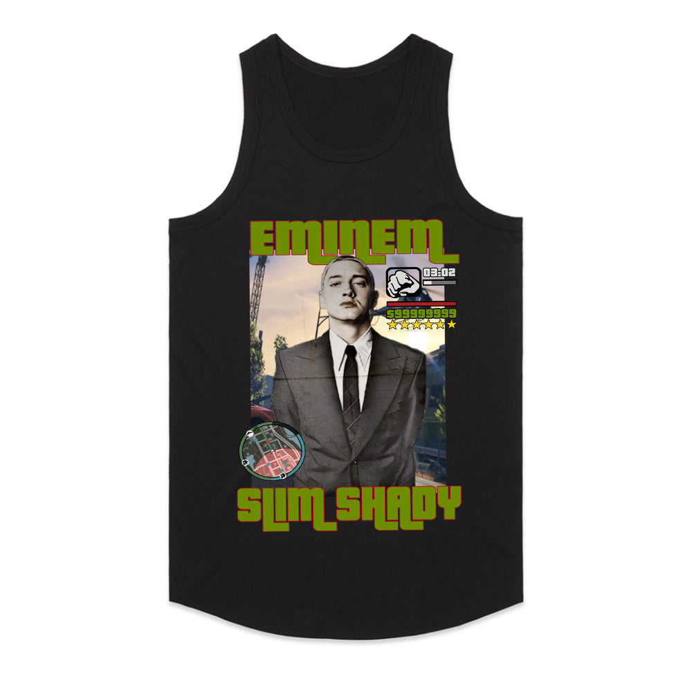 Eminem Slim Shady GTA-Inspired Graphic Black T-Shirt