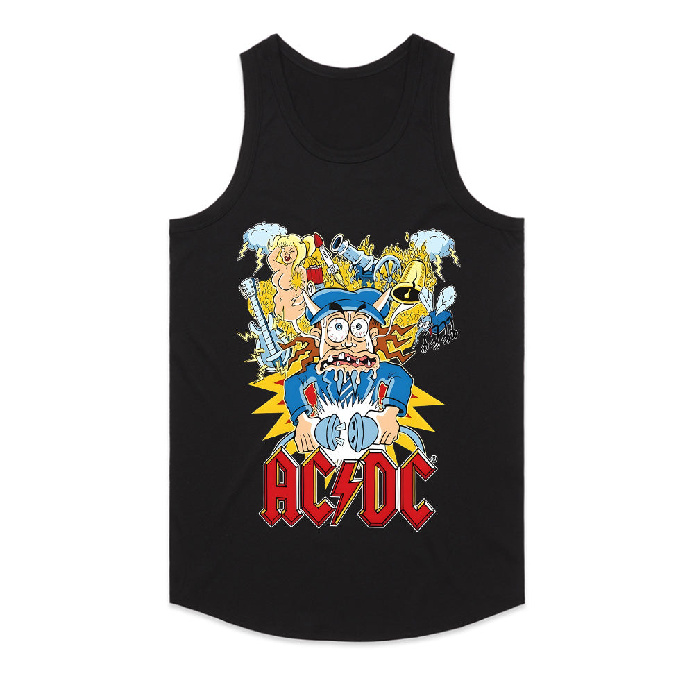 AC/DC Cartoon Chaos Graphic T-Shirt – High Voltage Rock & Roll