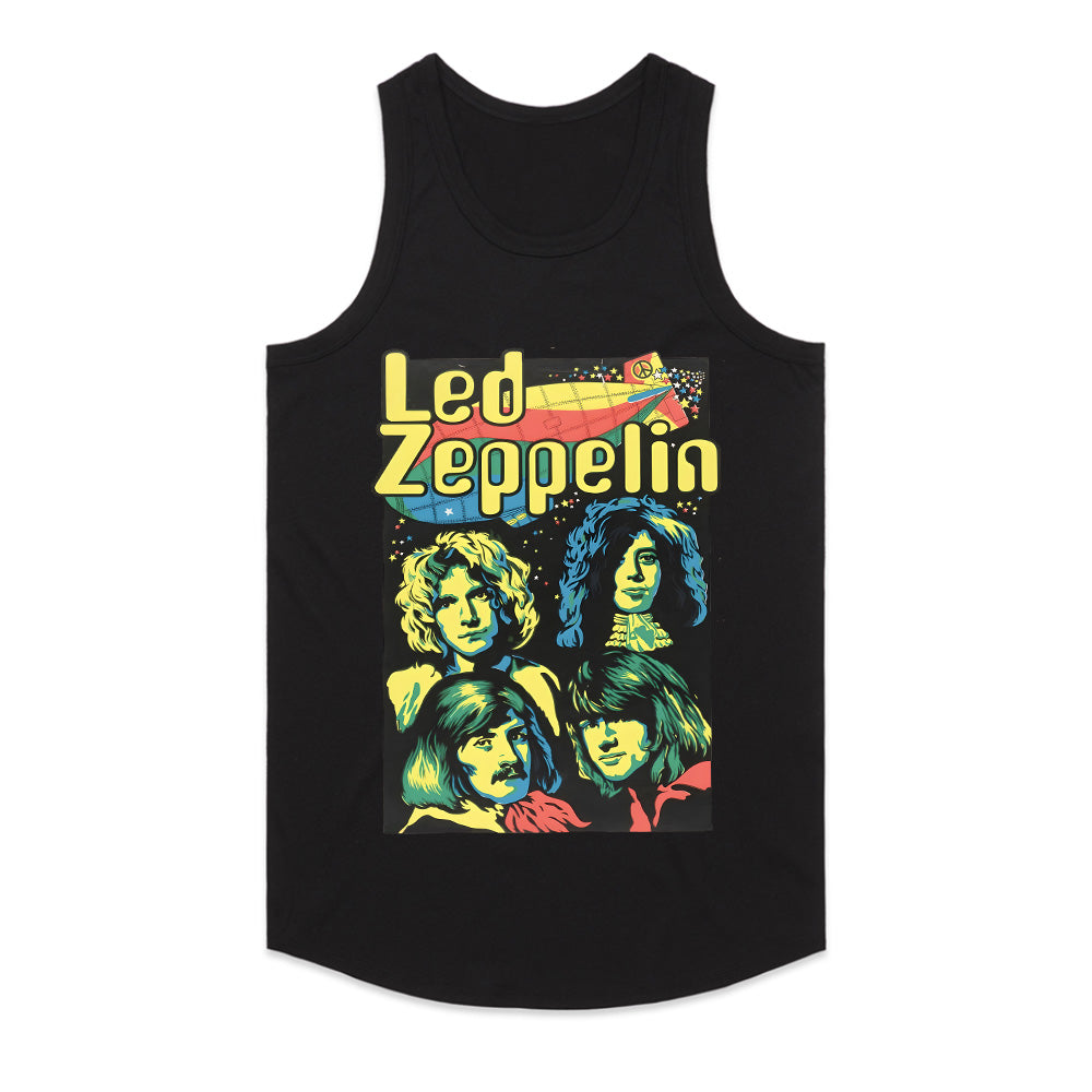 Vintage Led Zeppelin Band Portrait T-Shirt – Retro Rock Legends Design