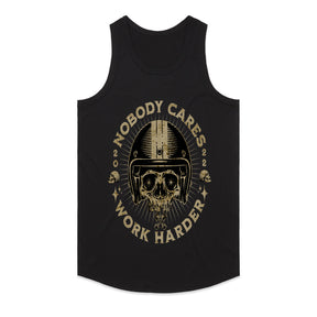 Nobody Cares, Work Harder – Skull Rider Motivation T-Shirt