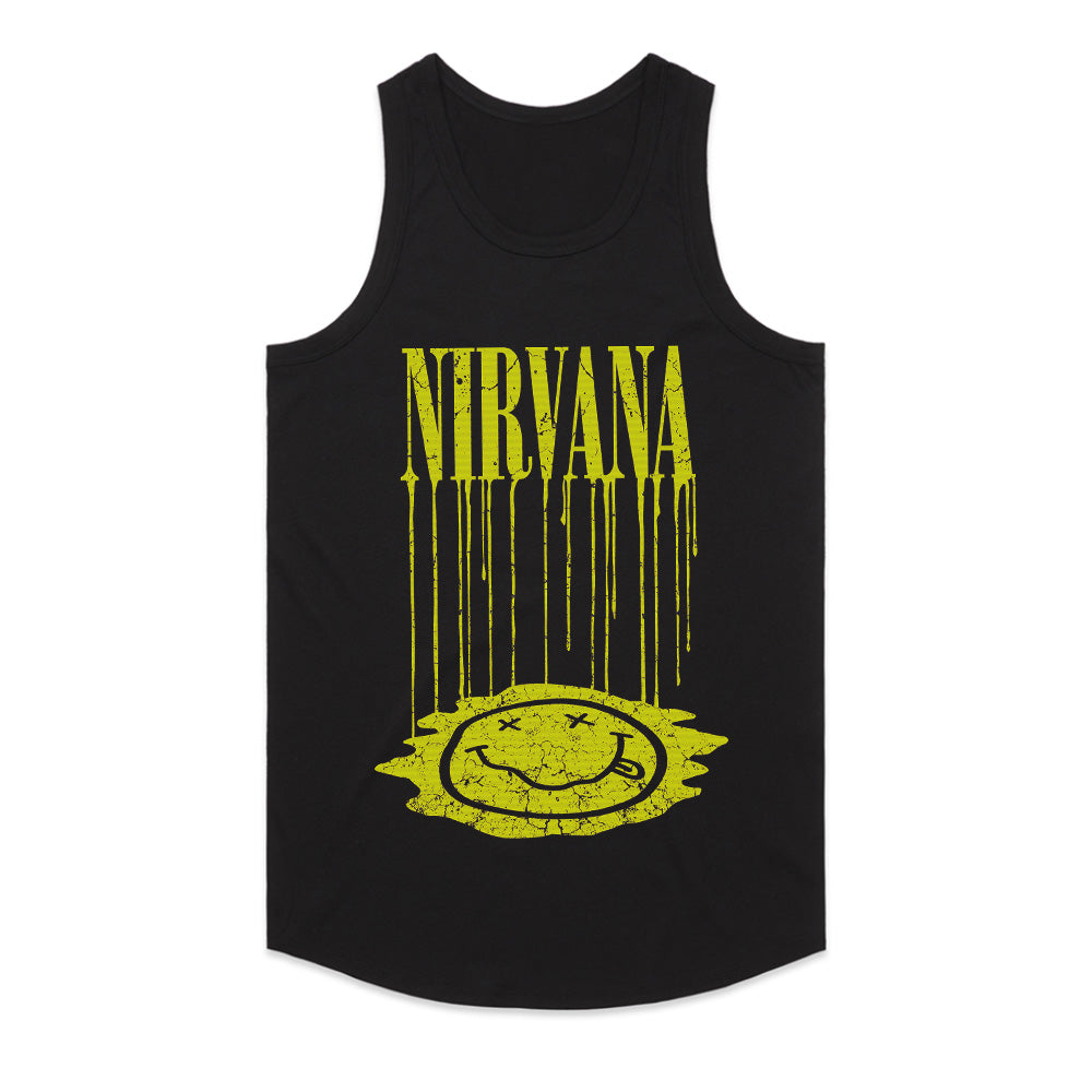 "Nirvana - Dripping Smiley Face" Grunge Rock T-Shirt