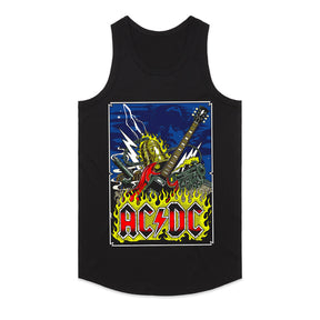 AC/DC Rock & Roll Inferno T-Shirt – Electric Guitar & Flames Design
