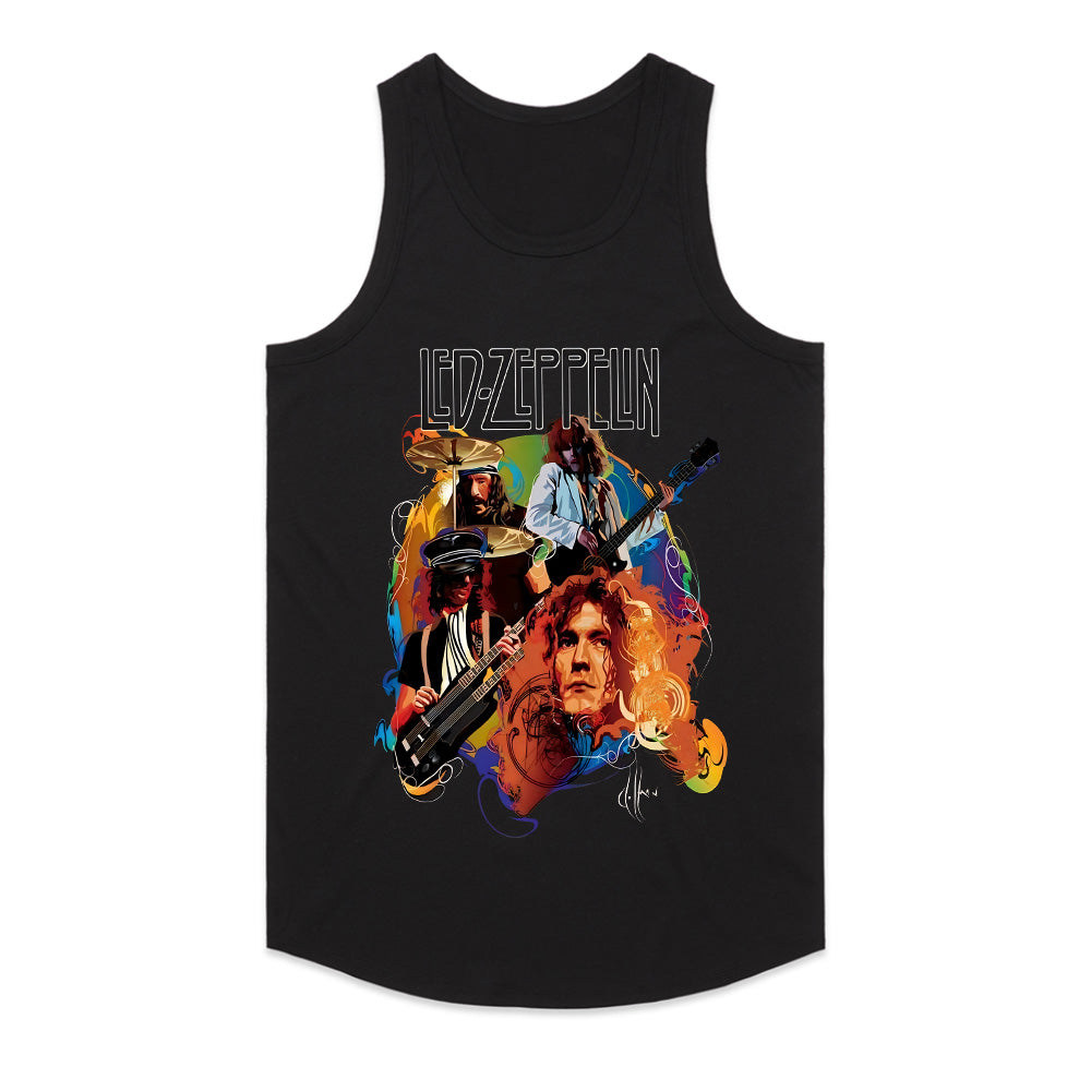 Led Zeppelin Classic Rock T-Shirt – Colorful Vintage Band Portrait Design