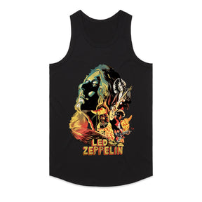 Classic Led Zeppelin Rock Band Graphic T-Shirt – Vintage Fire Art Design