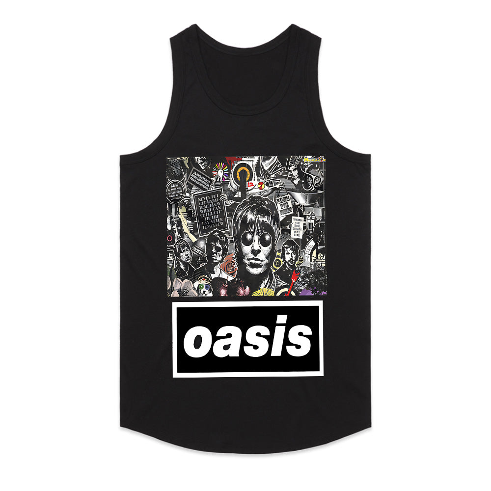 Oasis Psychedelic Collage T-Shirt – Britpop Legends Tribute
