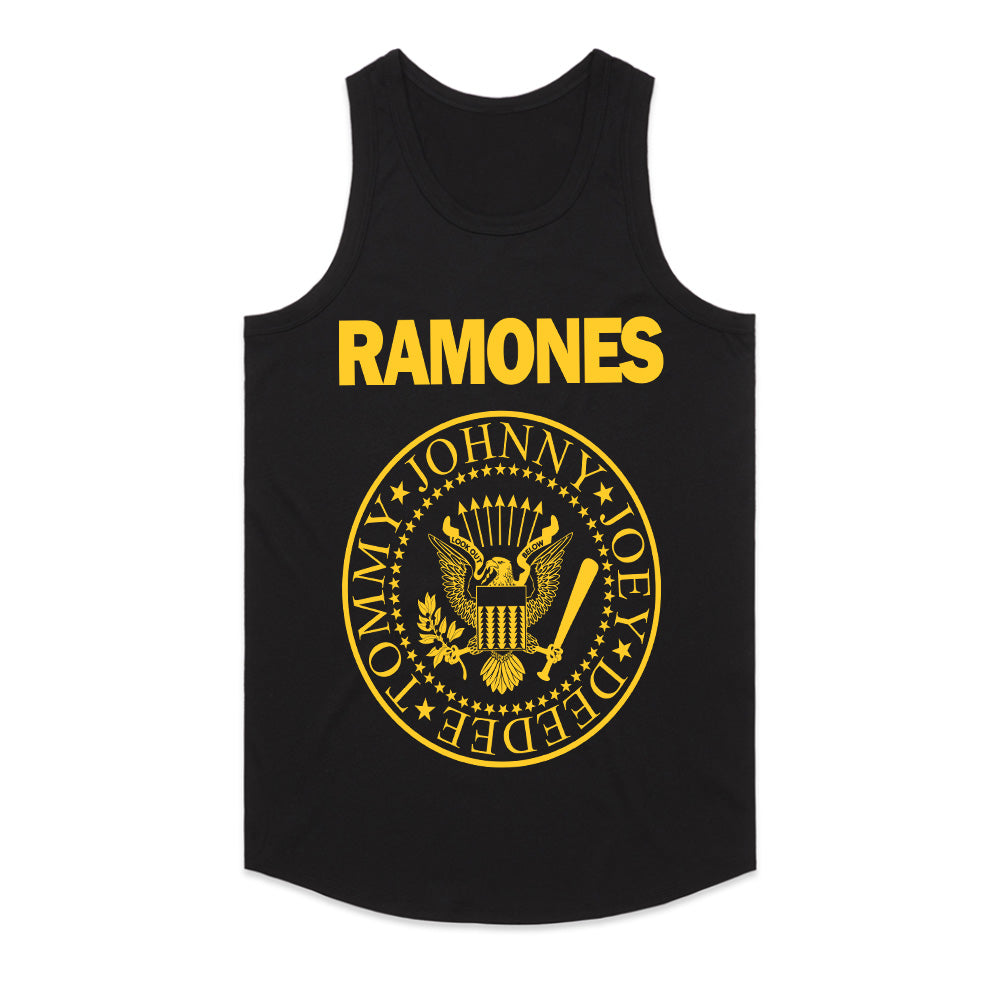 Ramones Classic Logo T-Shirt – Yellow Punk Rock Eagle Emblem Tee