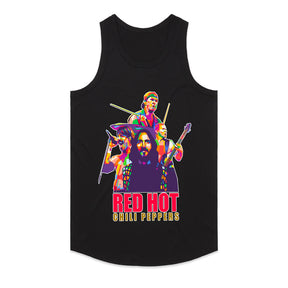 Red Hot Chili Peppers Pop Art Band T-Shirt – Vibrant Rock Concert Tee