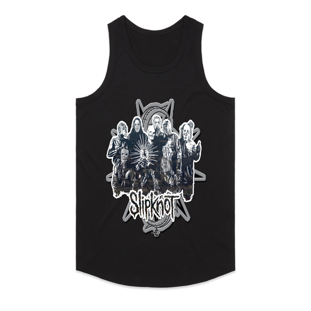 Slipknot Monochrome Band Group T-Shirt – Dark Metal Legacy