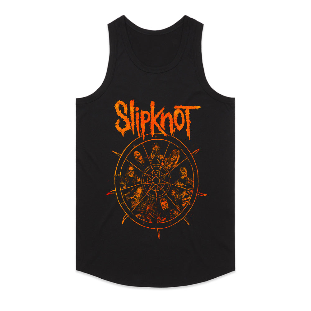 Slipknot Band Members Pentagram Wheel Graphic T-Shirt