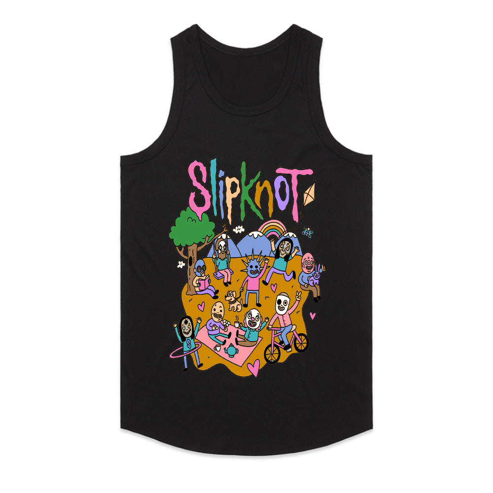 Slipknot Whimsical Cartoon Parody T-Shirt – Dark Humor Meets Metal