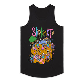 Slipknot Whimsical Cartoon Parody T-Shirt – Dark Humor Meets Metal