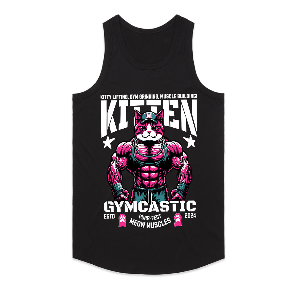 "Kitten Gymcastic" Funny Gym Cat T-Shirt – Purr-fect Meow Muscles