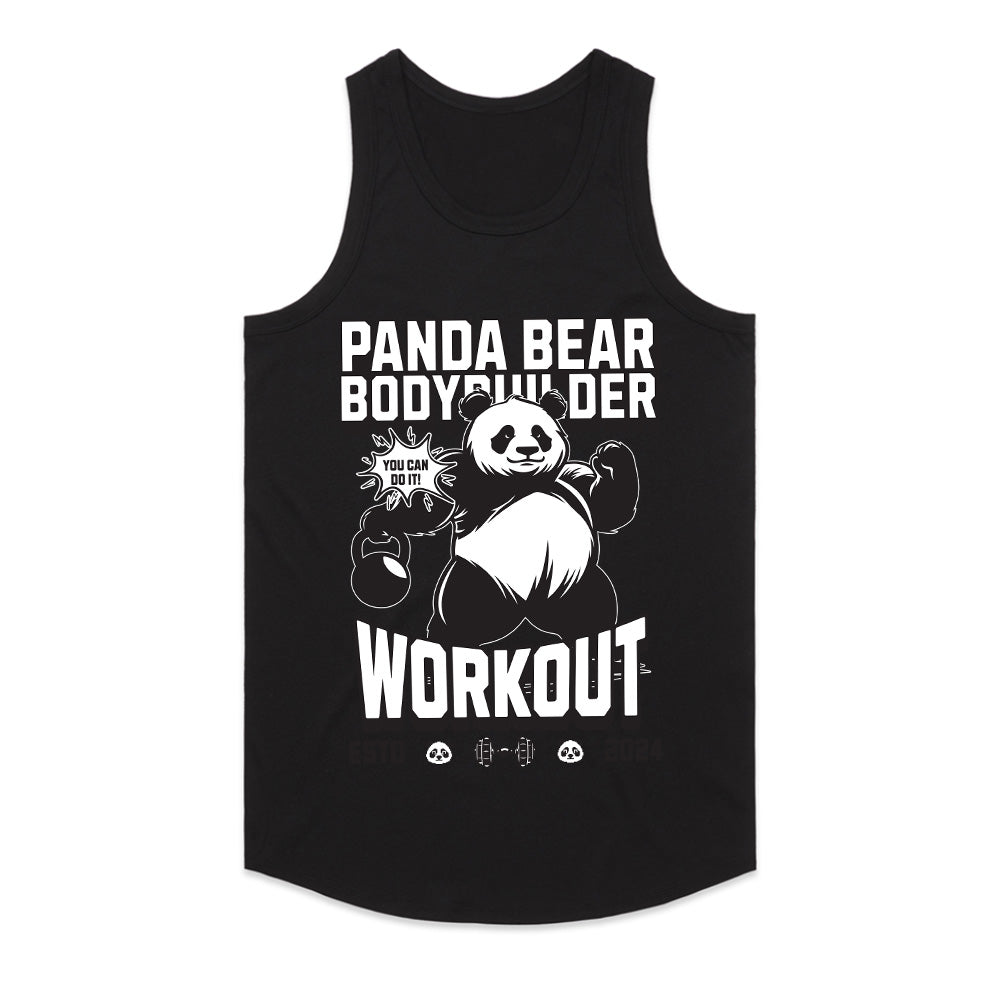 "Panda Bear Bodybuilder Workout" Fun & Motivational Gym T-Shirt