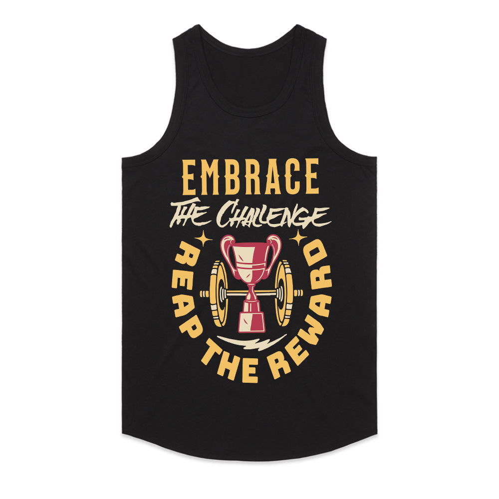 "Embrace the Challenge, Reap the Reward" Gym T-Shirt – Motivation for Champions
