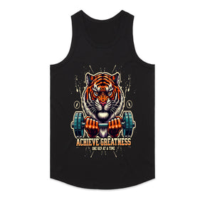 "Achieve Greatness" Tiger Gym T-Shirt – Fierce Motivation for Fitness Warriors