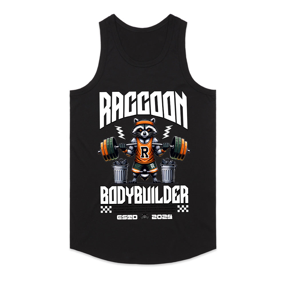 "Raccoon Bodybuilder" Gym T-Shirt – Bold & Fun Fitness Apparel for Weightlifters