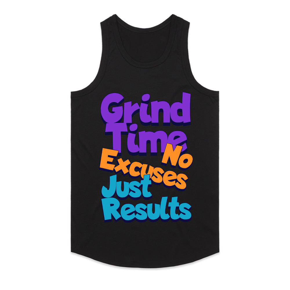"Grind Time – No Excuses, Just Results" Motivational Gym T-Shirt