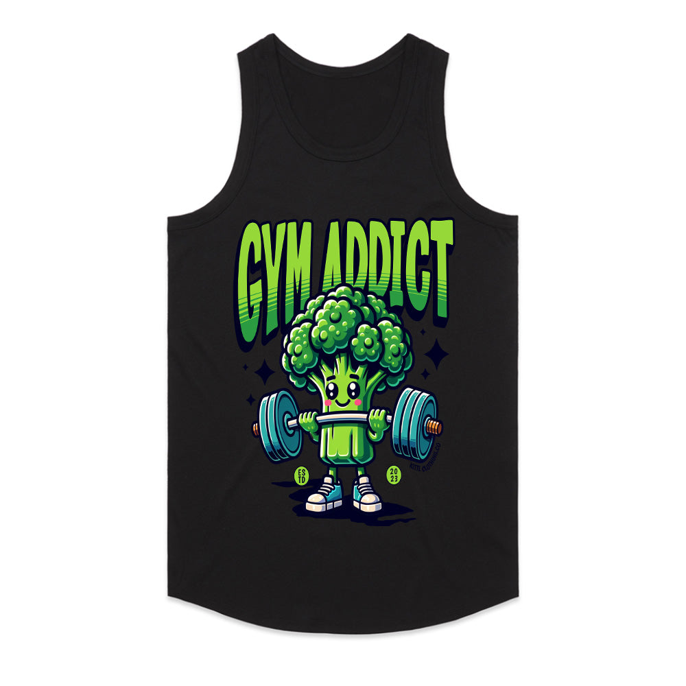 "Gym Addict" Cute Broccoli Workout T-Shirt – Fun & Motivational Fitness Tee