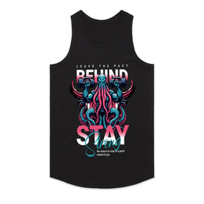 "Leave the Past Behind, Stay Strong" Motivational Octopus Workout T-Shirt