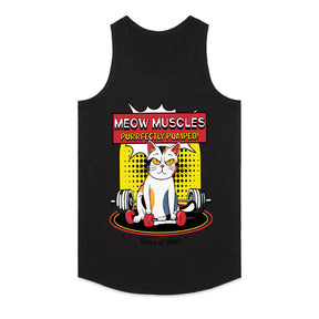 "Meow Muscles" Funny Gym Cat T-Shirt – Purrfectly Pumped!