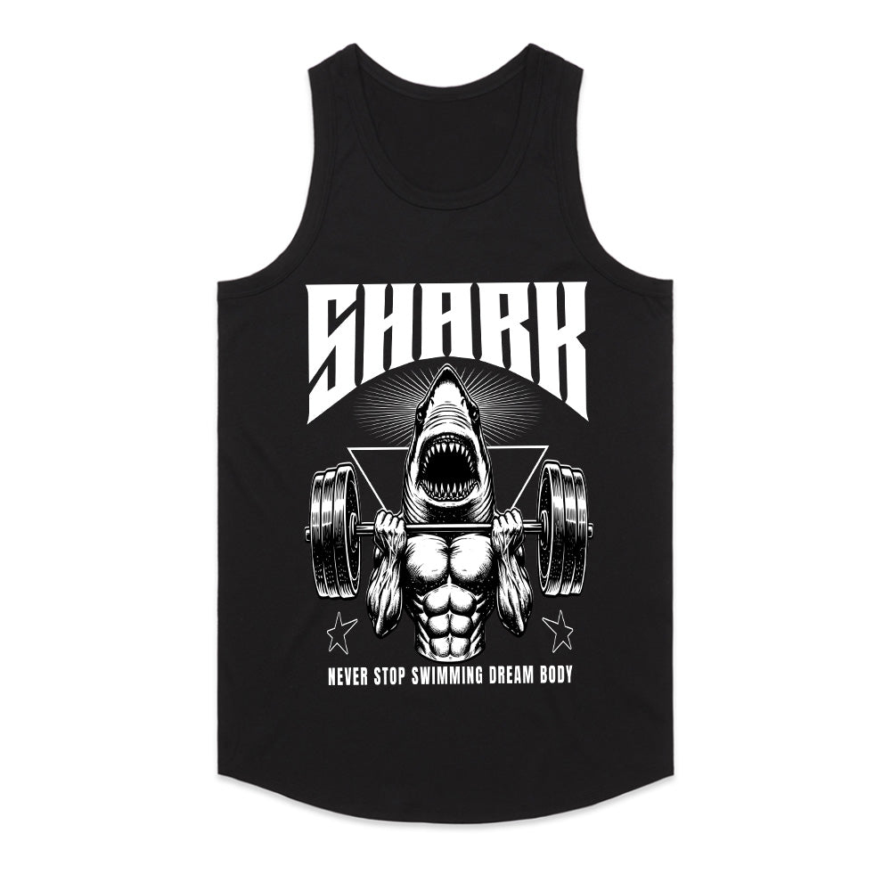 "Shark Mode" Gym T-Shirt – Never Stop Swimming, Dream Body