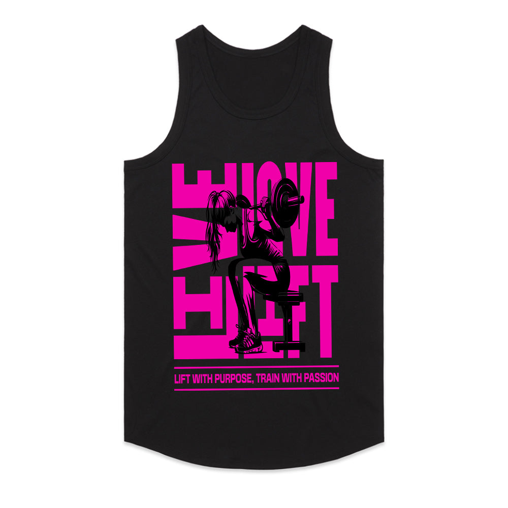 "Live, Love, Lift" Women’s Motivational Gym T-Shirt – Strength & Passion