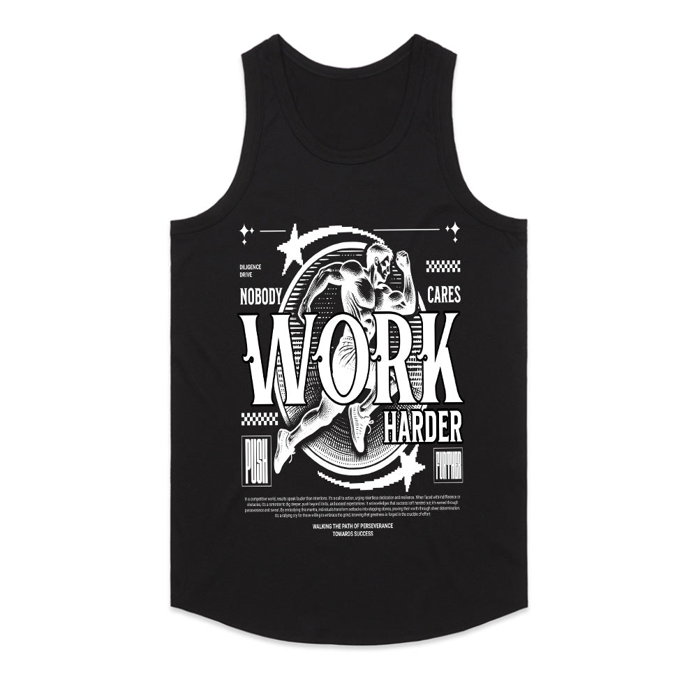 "Nobody Cares, Work Harder" Motivational Gym T-Shirt – Hustle & Grind