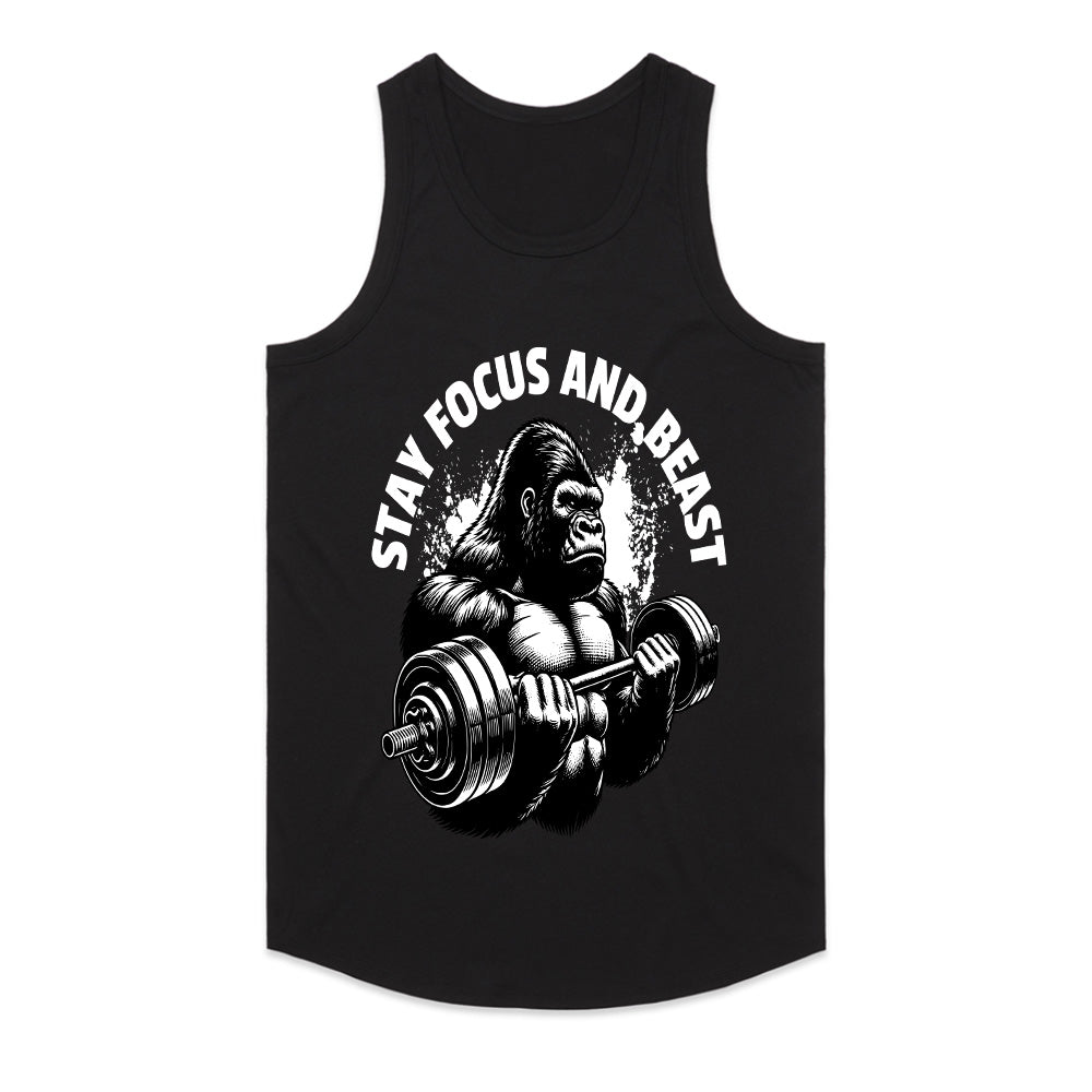 "Stay Focus and Beast" Gorilla Gym T-Shirt – Hardcore Fitness & Bodybuilding Tee