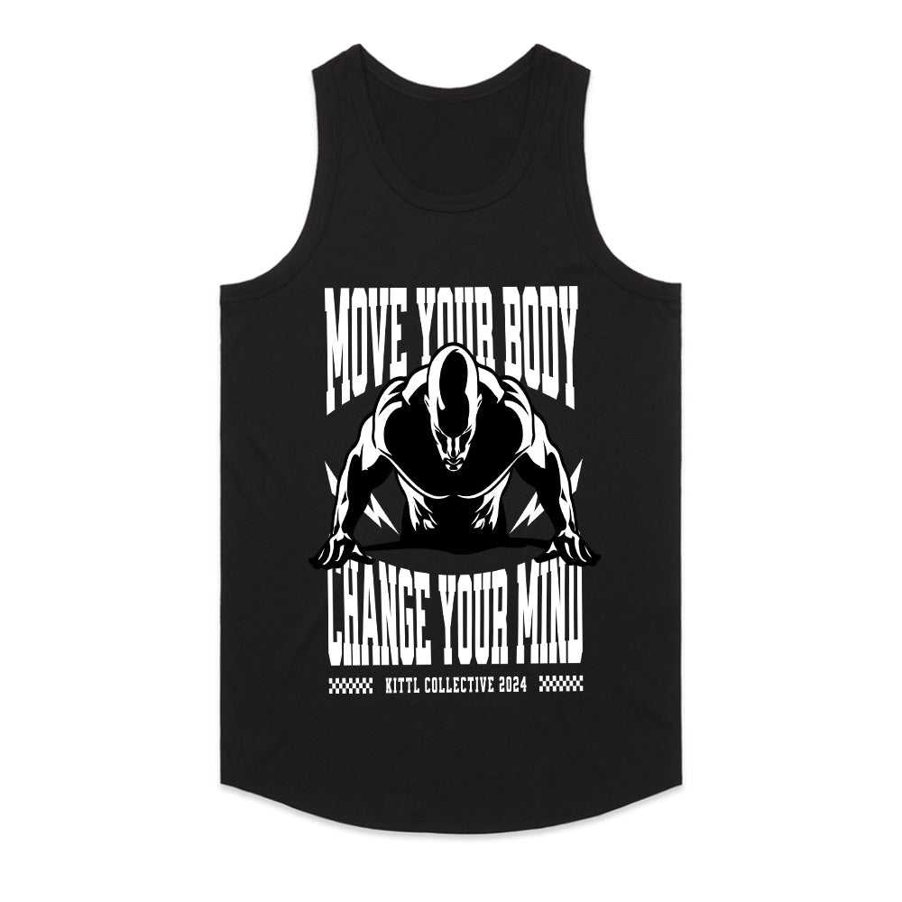 Move Your Body, Change Your Mind – Motivational Fitness Black T-Shirt