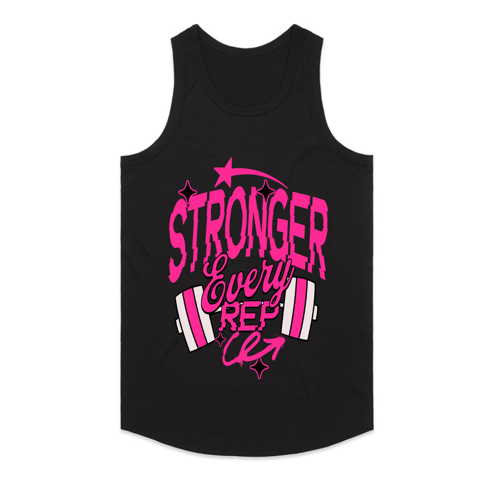 "Stronger Every Rep" Women's Motivational Gym T-Shirt – Lift, Grow, Conquer