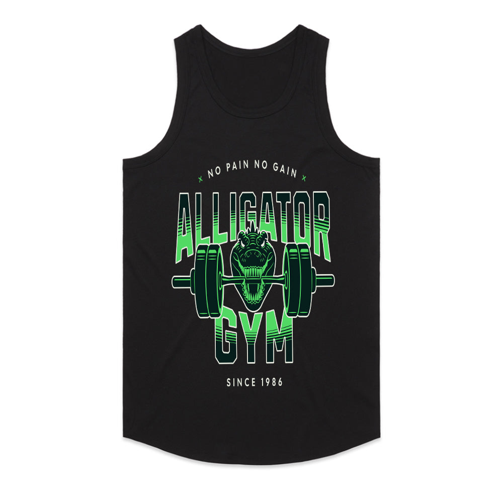 "Alligator Gym – No Pain No Gain" Hardcore Workout T-Shirt – Strength & Determination