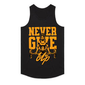 "Never Give Up" Women's Strength Training Gym T-Shirt – Empowerment & Motivation