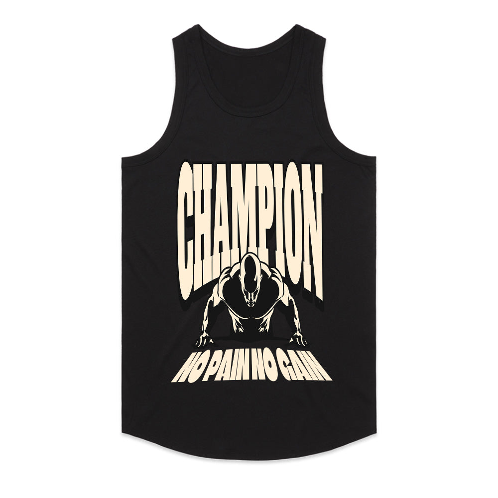 "Champion – No Pain No Gain" Motivational Gym T-Shirt – Train Like a Winner
