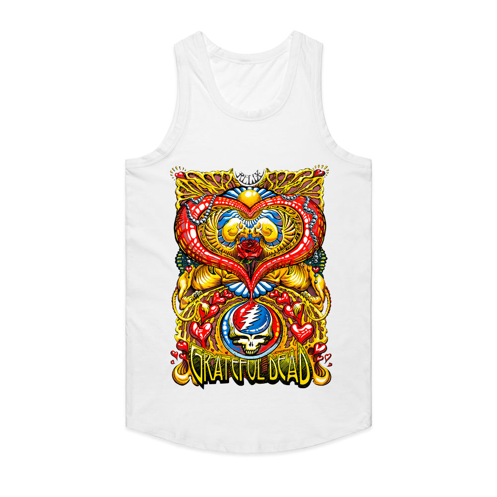Grateful Dead Psychedelic Heart & Skull Lightning Bolt T-Shirt