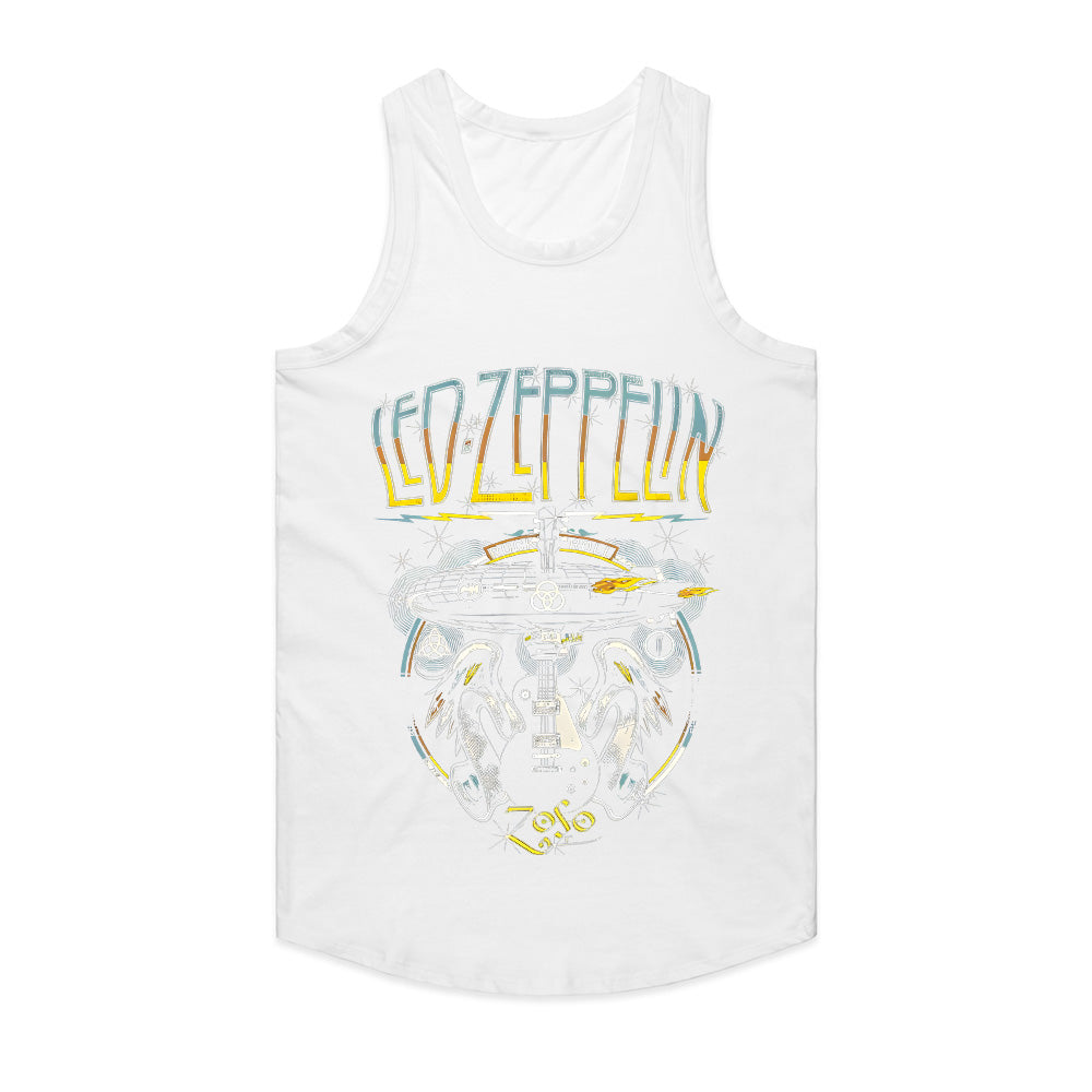 Led Zeppelin Rock & Roll Airship T-Shirt – Iconic Zeppelin & Guitar Design