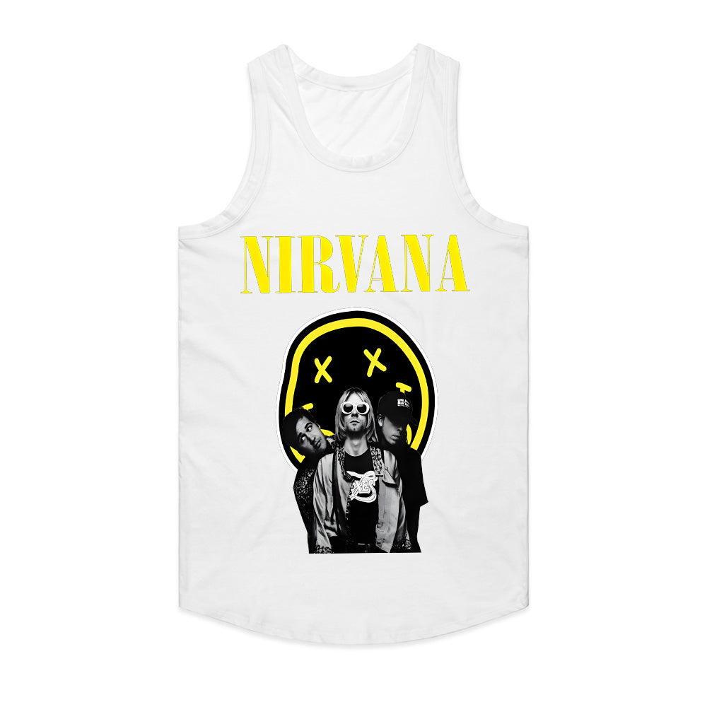 Nirvana Classic Band T-Shirt – Smiley Face & Iconic Trio Design