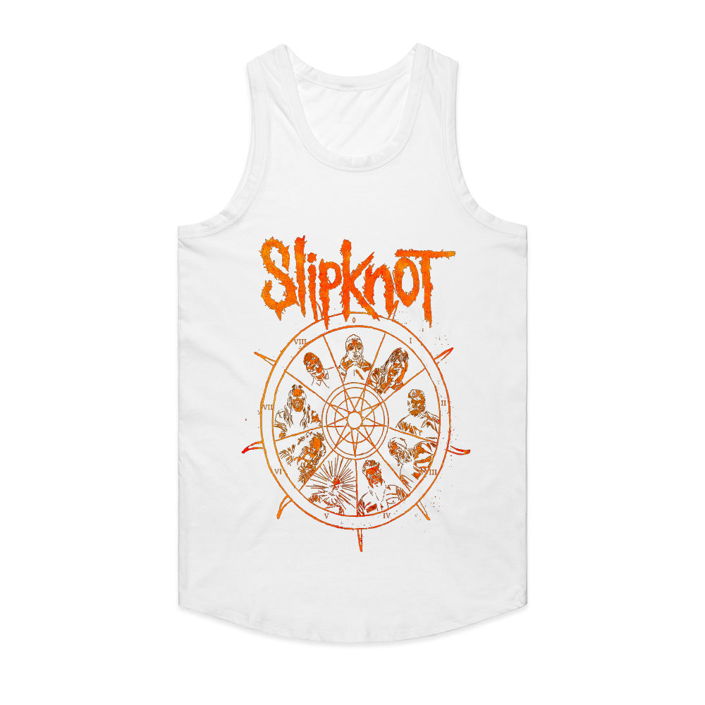 Slipknot Band Members Pentagram Wheel Graphic T-Shirt