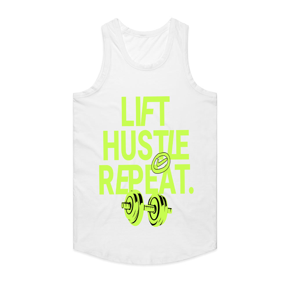 "Lift, Hustle, Repeat" Motivational Gym T-Shirt – No Days Off