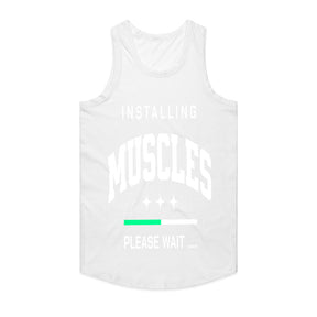 "Installing Muscles... Please Wait" Funny Gym T-Shirt – Work in Progress