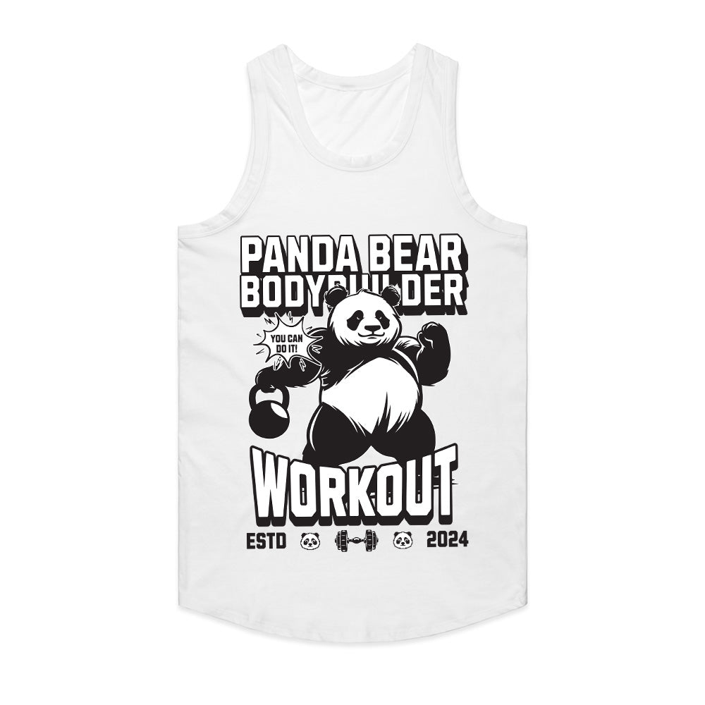 "Panda Bear Bodybuilder Workout" Fun & Motivational Gym T-Shirt